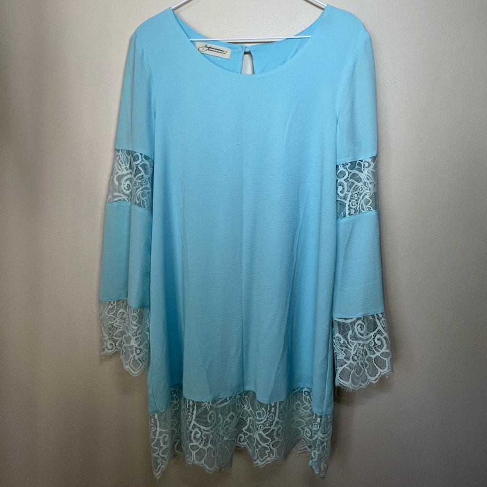 Impressions Online Boutique Ice Blue Small Long Sleeve Dress